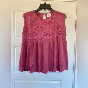 Knox Rose Mauve Sleeveless Embellished Peplum Blouse